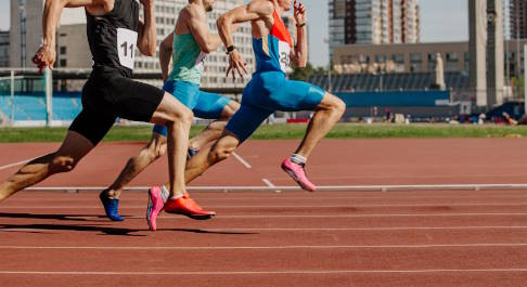 Sprinter beim Wettkampf