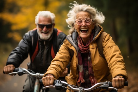 Aktive Senioren beim Radfahren